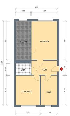 Foto - 3 Zimmer Etagenwohnung zur Miete in Erfurt