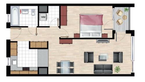 Foto - 2-Zimmer-Wohnung in fhain – Kurzzeitm 2–6 Monate mit Anmeldung