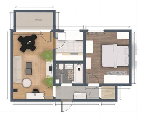 Foto - Germering 2-Zimmer Wohnung 50qm EG