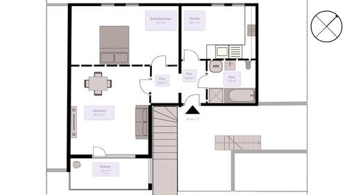 Foto - 2 Zimmer Etagenwohnung zum Kaufen in Erfurt