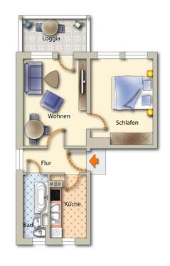 Foto - Etagenwohnung zur Miete in Freiberg