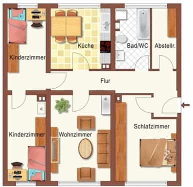 Foto - 4 Zi.. Wohnung im 1. OG zu vermieten