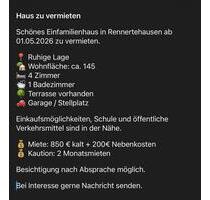 Haus in Rennertehausen zu vermieten - Allendorf (Eder)