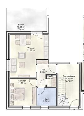 Foto - 2 Zimmer Etagenwohnung in Tholey