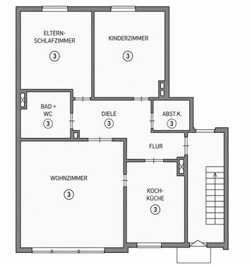 Foto - Attraktive, modernisierte 3- Zimmer-Erdgeschosswohnung