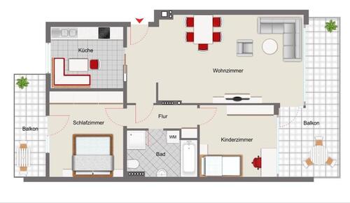 Foto - renovierte 3,5 ETW mit zwei Balkonen, Garage und neue EBK