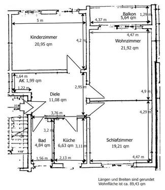 Foto - 3 Zimmer Eigentumswohnung (89,17 m²) mit Balkon von privat.