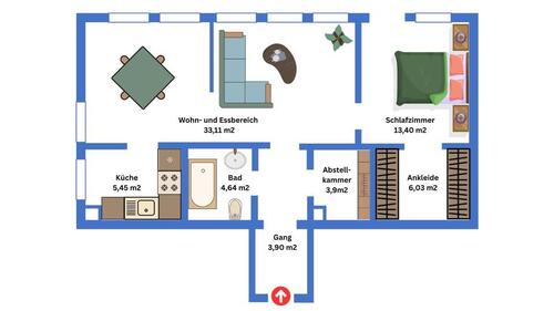 Foto - 2-Zimmer Erdgeschosswohnung mit Terrasse & TG-Stellplatz