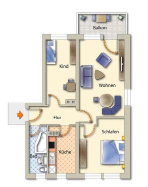 Foto - Etagenwohnung zur Miete in Freiberg