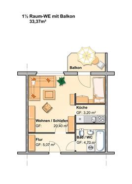 Foto - 1 Zimmer Etagenwohnung zur Miete in Werdau