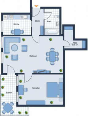 Foto - Wohnen mit Weitbick - Schöne 2-Zimmer-Wohnung mit großem Balkon