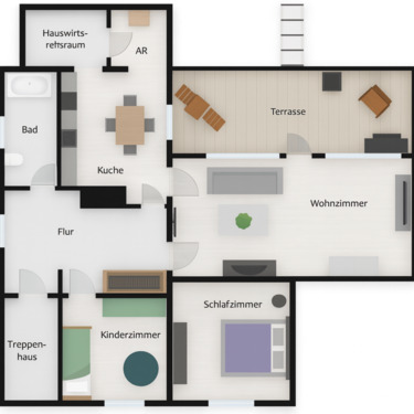Foto - Helle modernisierte 3,5 Zimmer Whg. m. Südbalkon in OB Holten
