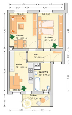 Foto - 2 Zimmer Erdgeschoßwohnung zur Miete in Werdau