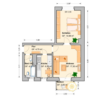 Foto - 2 Zimmer Etagenwohnung zur Miete in Werdau