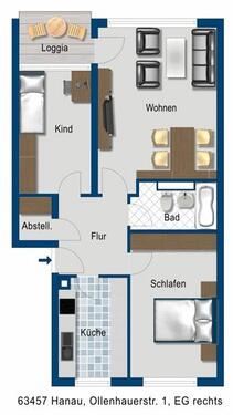 Foto - Erdgeschoßwohnung in Hanau zur Miete