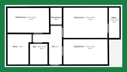 Foto - 3-R-Wohnung, gut vermietet, Balkon, Fernwärme, gepflegte Anlage