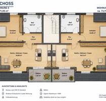 Moderne 2 Zimmer Wohnung - 1.150,00&nbsp;EUR Kaltmiete, ca.&nbsp; 73,00&nbsp;m&sup2; in Ottersberg (PLZ: 28870)