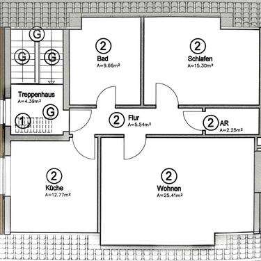 Foto - 2.5 Zimmer Dachgeschoßwohnung zur Miete in Moers