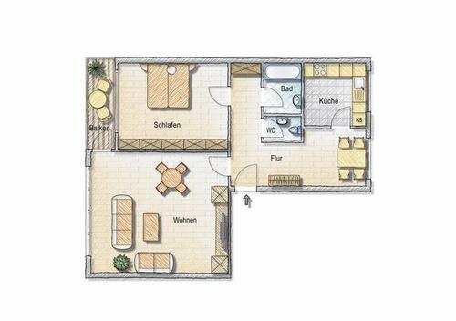 Foto - 2 Zimmer Etagenwohnung zur Miete in Kassel