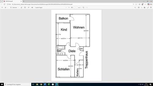 Foto - 3 Zimmer+Küche Erdgeschoss-Wohnung mit Balkon in Dümpten