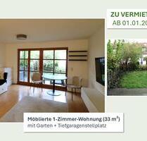 Möblierte Einraumwohnung mit Garten + Tiefgaragenstellplatz - Dallgow-Döberitz