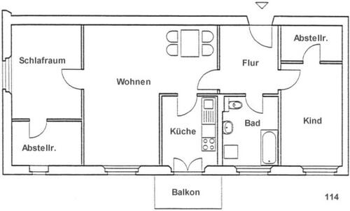 Foto - Bad Freienwalde: 3-Raumwohnung mit Balkon und 2 Abstellräumen (206114)