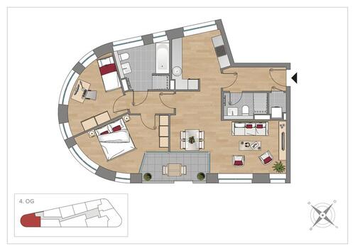 Foto - 3 Zimmer Dachgeschoßwohnung zur Miete in Leipzig