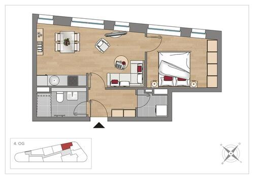 Foto - 2 Zimmer Dachgeschoßwohnung zur Miete in Leipzig