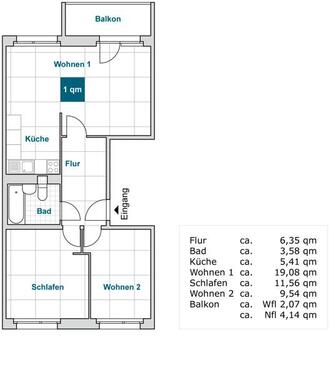 Foto - Schöne sanierte 3 Zimmerwohnung mit Balkon für Familien!