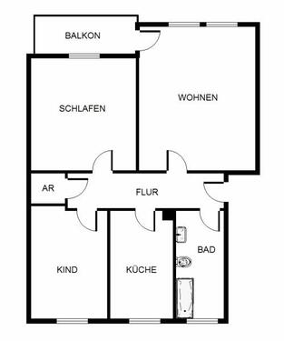 Foto - 3.5 Zimmer Etagenwohnung zur Miete in Darmstadt