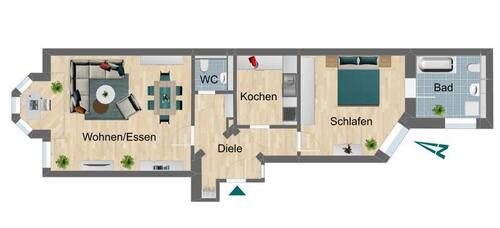 Foto - 2 Zimmer Etagenwohnung zur Miete in Pößneck