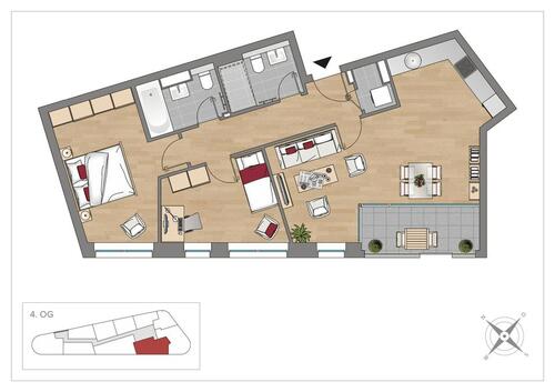 Foto - 3 Zimmer Dachgeschoßwohnung zur Miete in Leipzig