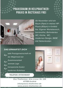 Foto - Praxisraum frei in Krefeld - 360,00 EUR Kaltmiete,