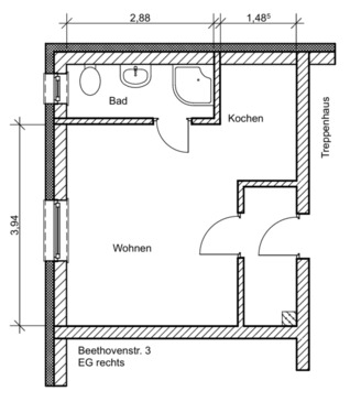 Foto - 1 Zimmer Erdgeschoßwohnung zur Miete in Waren (Müritz)