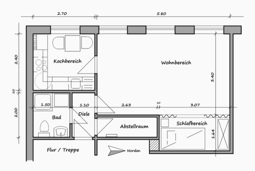 Foto - Helle 1-Zimmer-Wohnung mit separater Küche in zentraler Lage