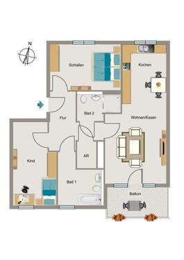 Foto - 3 Zimmer Etagenwohnung zur Miete in Dortmund