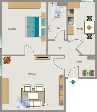 Foto - 2.5 Zimmer Dachgeschoßwohnung zur Miete in Duisburg