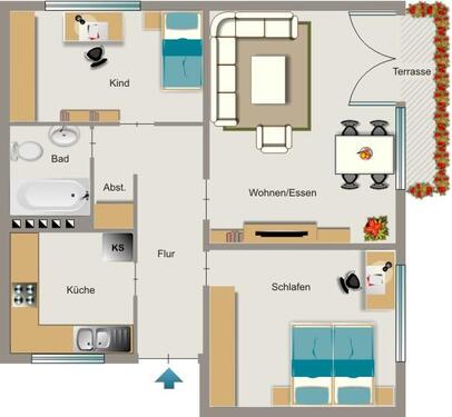 Foto - 3.5 Zimmer Erdgeschoßwohnung zur Miete in Kamp-Lintfort