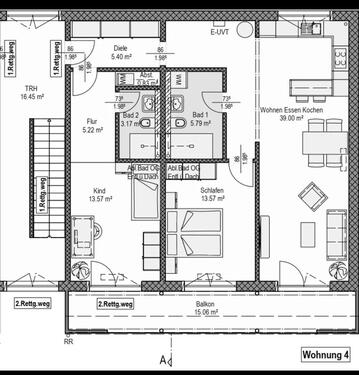Foto - 3 Zimmerwohnung Neubau Erstbezug 1. OG Balkon Finanzierung ab 1%