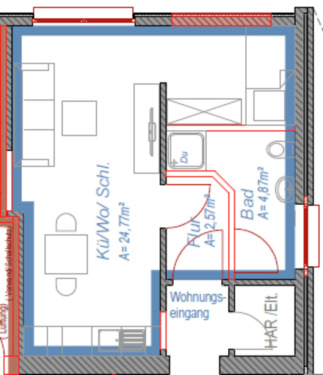 Foto - 1-Zimmer-Wohnung mit Terrasse & Garten – 35 m²