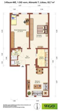 Foto - 3 Zimmer Etagenwohnung zur Miete in Löbau