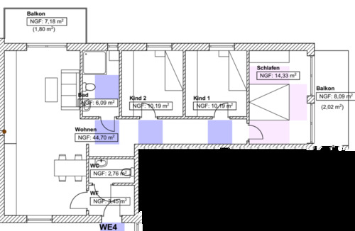 Foto - Mietwohnung 95m² mit 3 Schlafzimmer, barrierefrei (Erstbezug) WE4