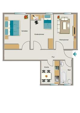 Foto - 3.5 Zimmer Dachgeschoßwohnung zur Miete in Duisburg