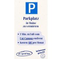 Parkplatz in Uni-Nähe - 60,00&nbsp;EUR Miete, in Mainz (PLZ: 55122) Gonsenheim
