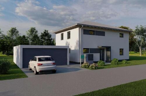 Foto - Grundstück mit projektiertem Massivhaus