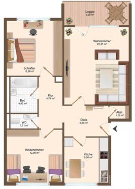 Foto - 3 Zimmer Etagenwohnung zur Miete in Offenburg