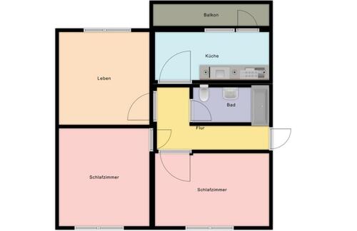 Foto - 3 Zimmer Etagenwohnung zur Miete in Amt Wachsenburg