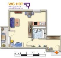 Kautionsfreie 1-Raum-Wohnung im Erdgeschoss mit Balkon! - Hohenstein-Ernstthal