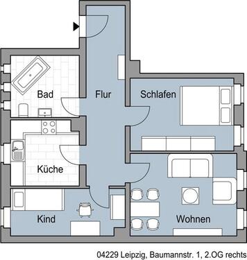 Foto - 3 Zimmer Etagenwohnung zur Miete in Leipzig