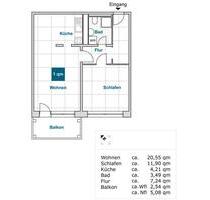 Ansprechende 2-Zimmer-Wohnung - 431,00&nbsp;EUR Kaltmiete, ca.&nbsp; 50,70&nbsp;m&sup2; in Dresden (PLZ: 01239) Prohlis